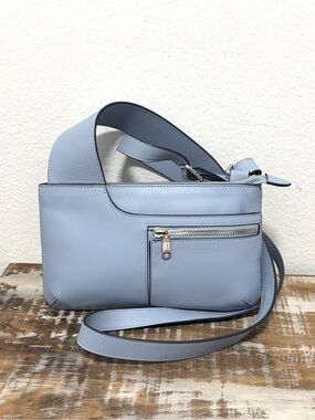 Radley London Smoke Blue Pockets Mini Zip Top Crossbody - NWOT